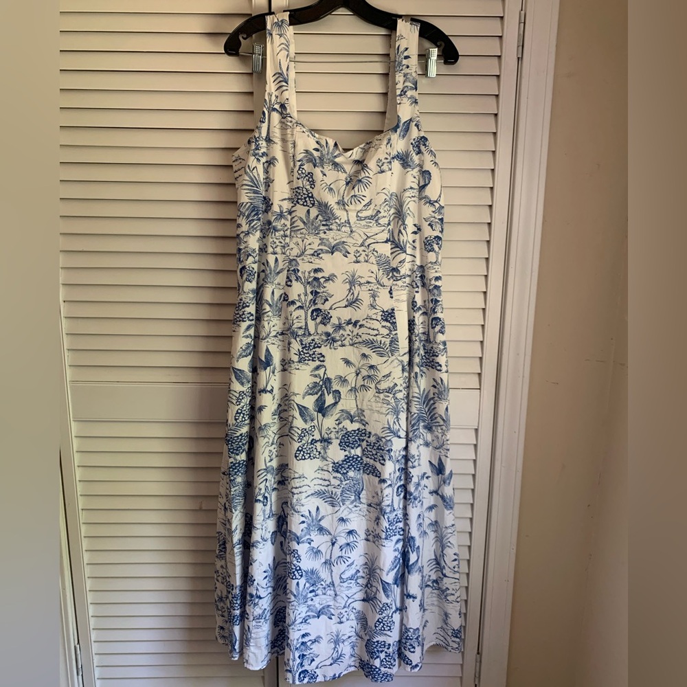 Nicole Miller Blue and White Dress